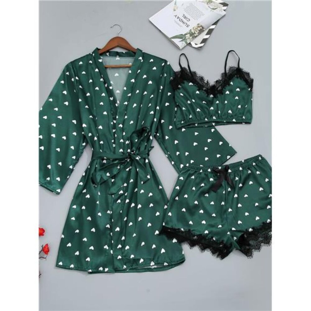 Summer Pajama Set | 3 PCS - Love Tube Top Lace Suspender